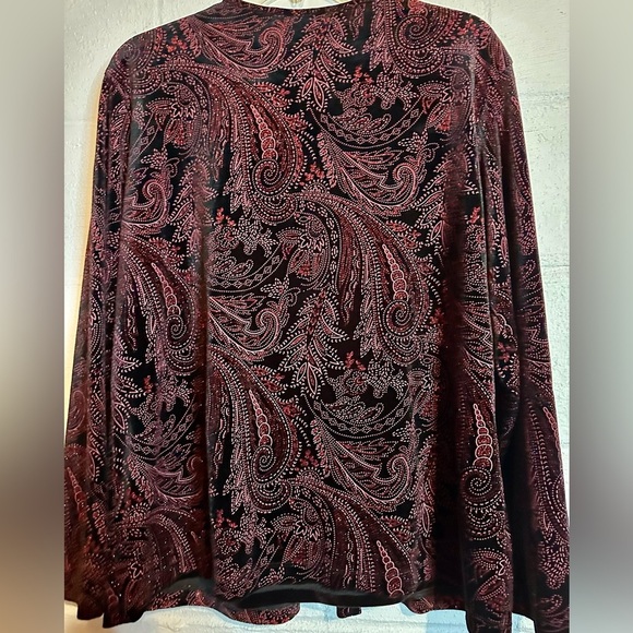 Notations Womens Top Layered 2-in-1 Long Sleeve Shirt Metallic Look Blouse XL - Picture 6 of 9